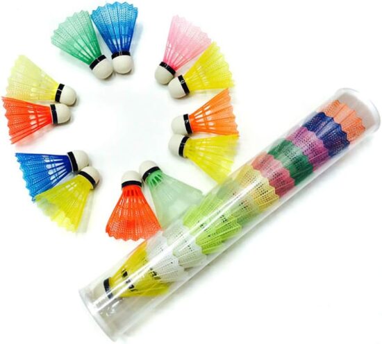 12 pcs plastic badminton birdies for outdoor training and sports