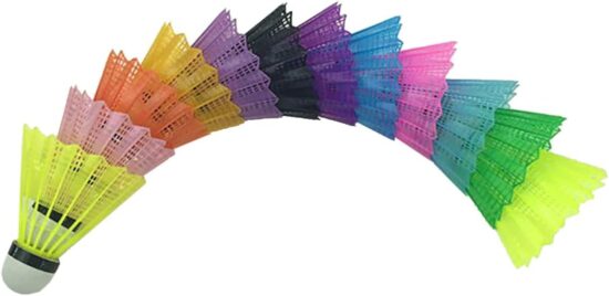 12 pcs plastic badminton birdies for outdoor training and sports