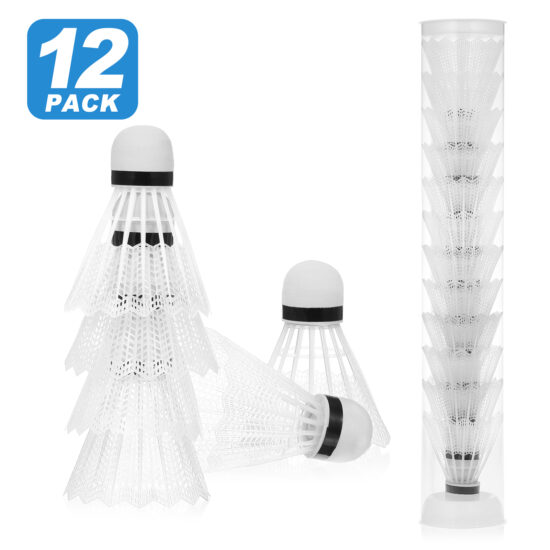 12PCS windproof nylon badminton shuttlecocks for indoor and outdoor use

