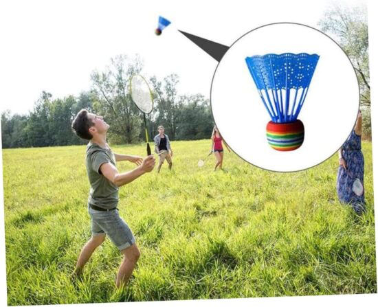 12 colorful plastic badminton birdie balls for kids and outdoor play