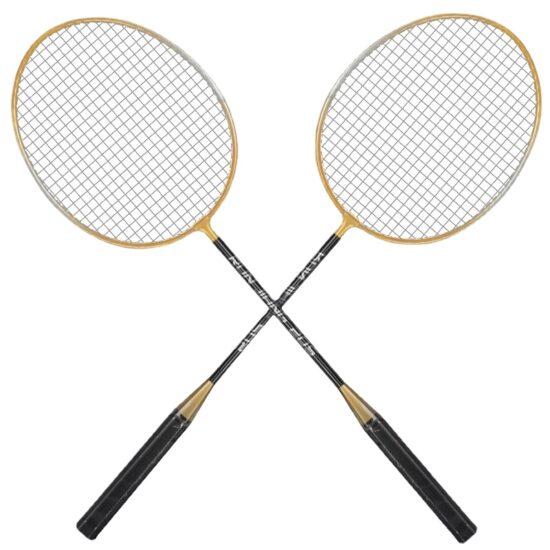 2025 LA custom iron alloy badminton racket set with ergonomic grip