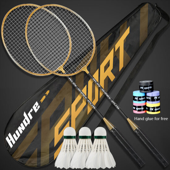 2025 LA custom iron alloy badminton racket set with ergonomic grip