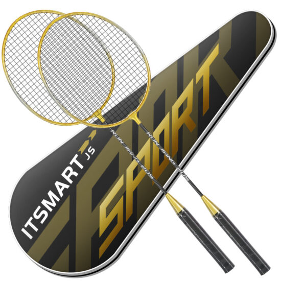 2025 LA custom iron alloy badminton racket set with ergonomic grip