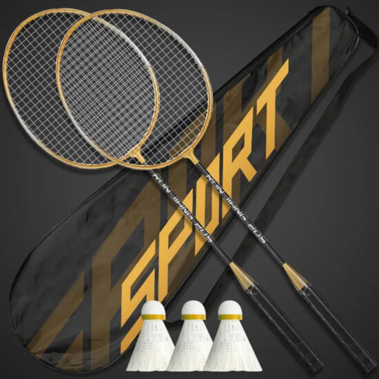 2025 LA custom iron alloy badminton racket set with ergonomic grip