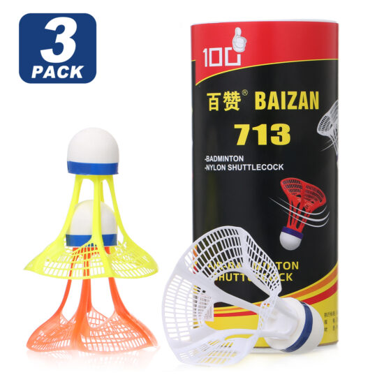 3pcs plastic nylon badminton shuttlecocks windproof for indoor outdoor use