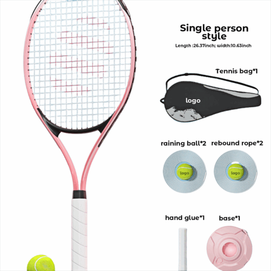  OEM Adult Tennis Racket Carbon Composite Aluminum for Training

