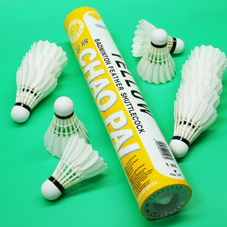 Chaopai yellow shuttlecocks made of goose feather and nylon skirt