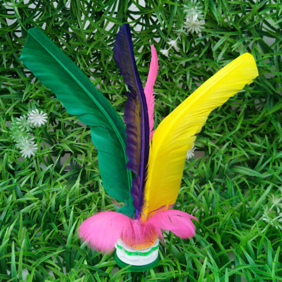 Colorful Goose Feather Kids' Shuttlecock with Silent Rubber Base

