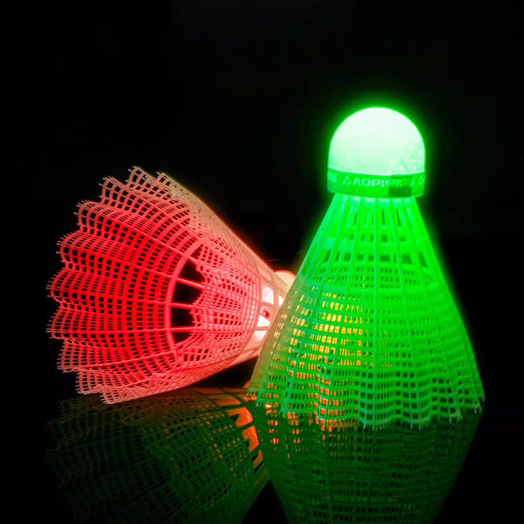 Glowing colorful nylon badminton shuttlecocks for night and training use