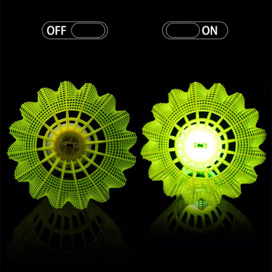 Glowing colorful nylon badminton shuttlecocks for night and training use