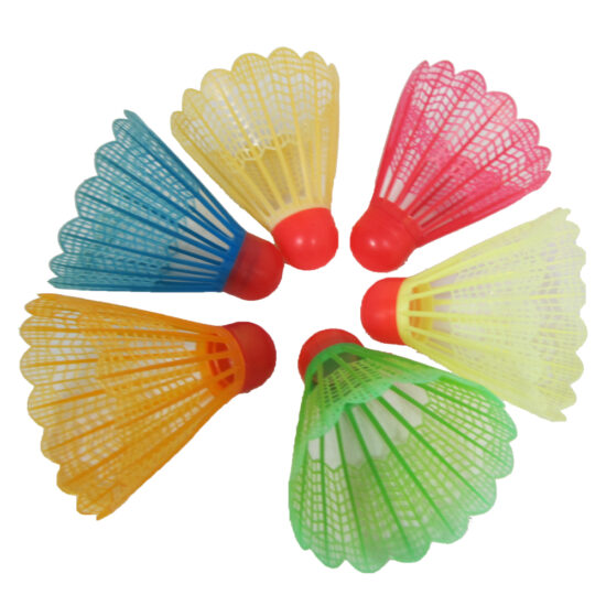 Colorful Plastic Badminton Shuttlecocks – Lightweight Birdies for Kids & Beginners