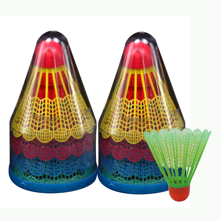 Colorful Plastic Badminton Shuttlecocks – Lightweight Birdies for Kids & Beginners