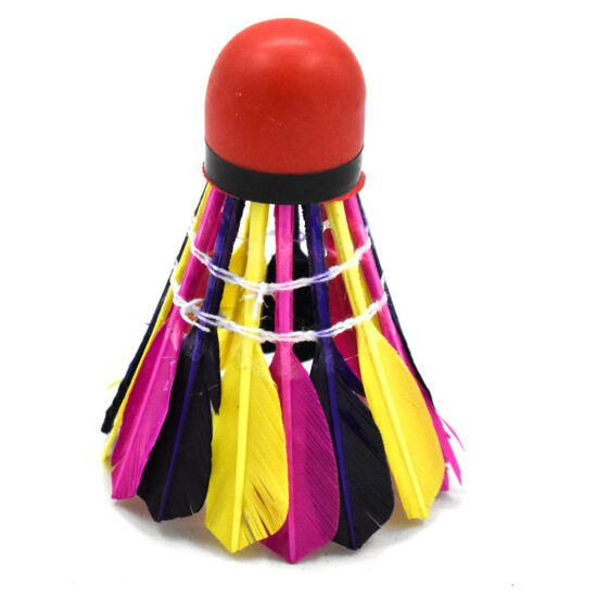 Colorful Windproof Badminton Shuttlecocks with Rubber Red Base for Outdoor Play