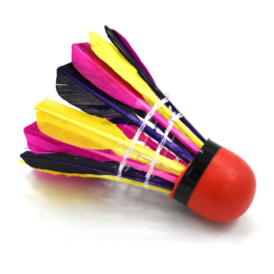 Colorful Windproof Badminton Shuttlecocks with Rubber Red Base for Outdoor Play