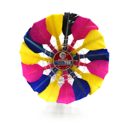 Colorful Windproof Badminton Shuttlecocks with Rubber Red Base for Outdoor Play