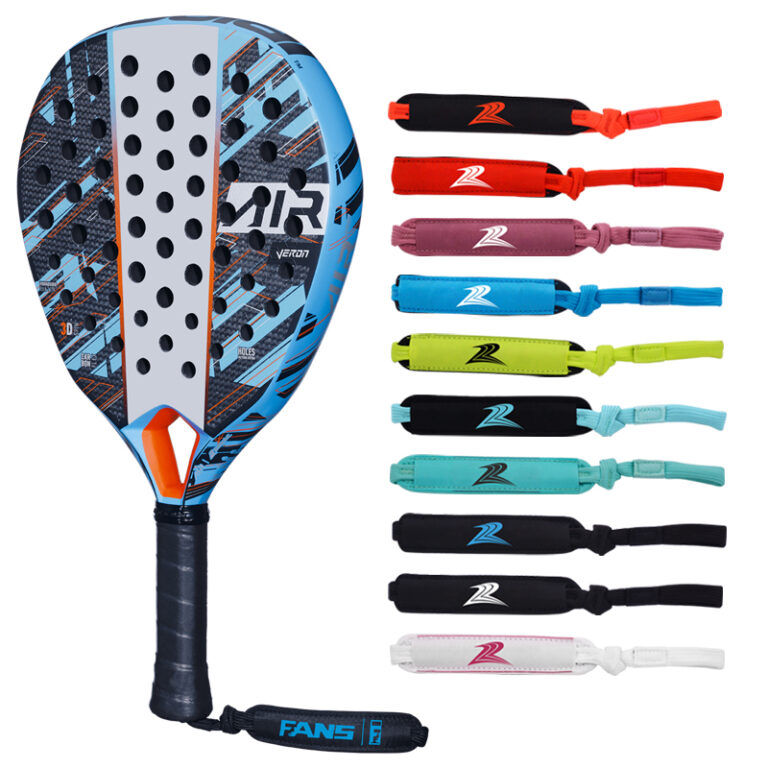 Custom 12K Carbon Fiber Paddle Racket with Wrist Strap