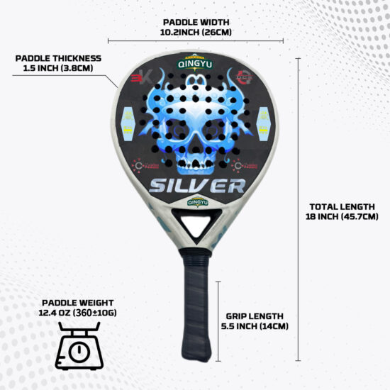 Customized 3K Carbon Padel Racket with Frosted Diamond Holes and 12K Net