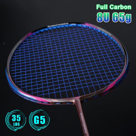 Full iron badminton racket set in multiple colors with PU grip