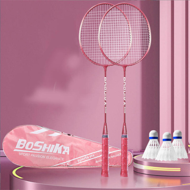Durable Iron Alloy Badminton Racket with Custom Graphics