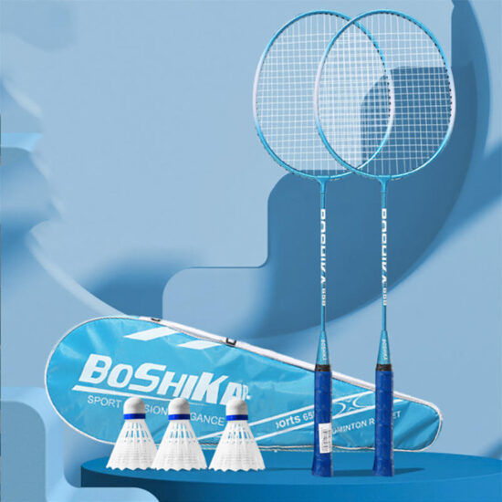 Durable Iron Alloy Badminton Racket with Custom Graphics