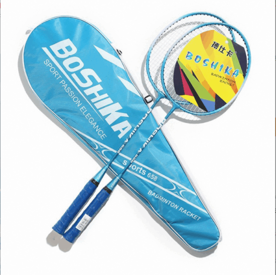 Durable Iron Alloy Badminton Racket with Custom Graphics