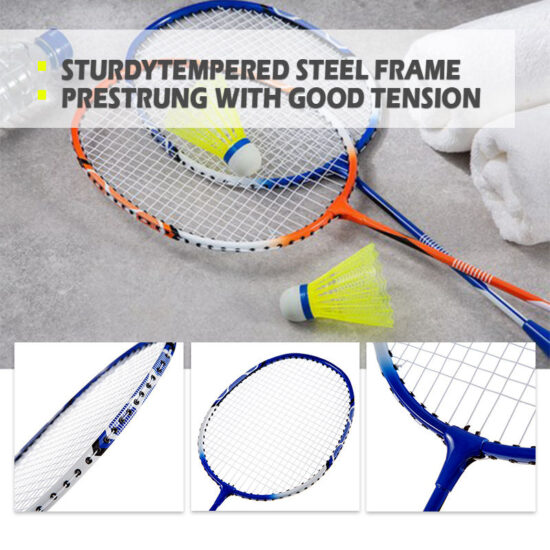  Lightweight Aluminum Badminton Racket with Storage Bag