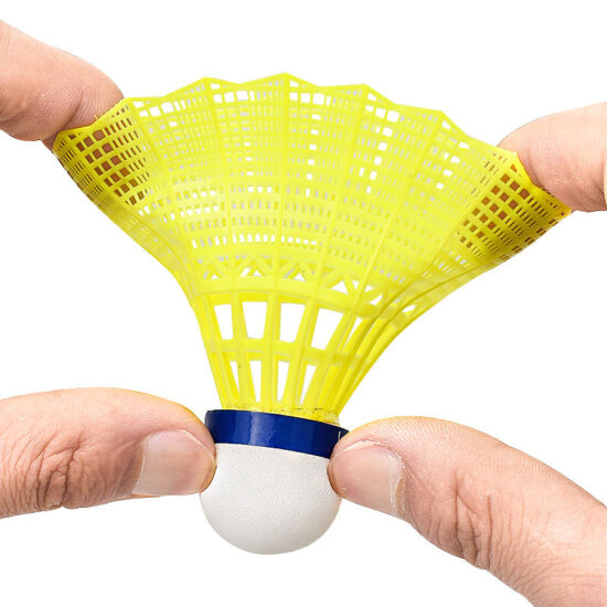 6-pack nylon badminton shuttlecocks with goose feather cork head