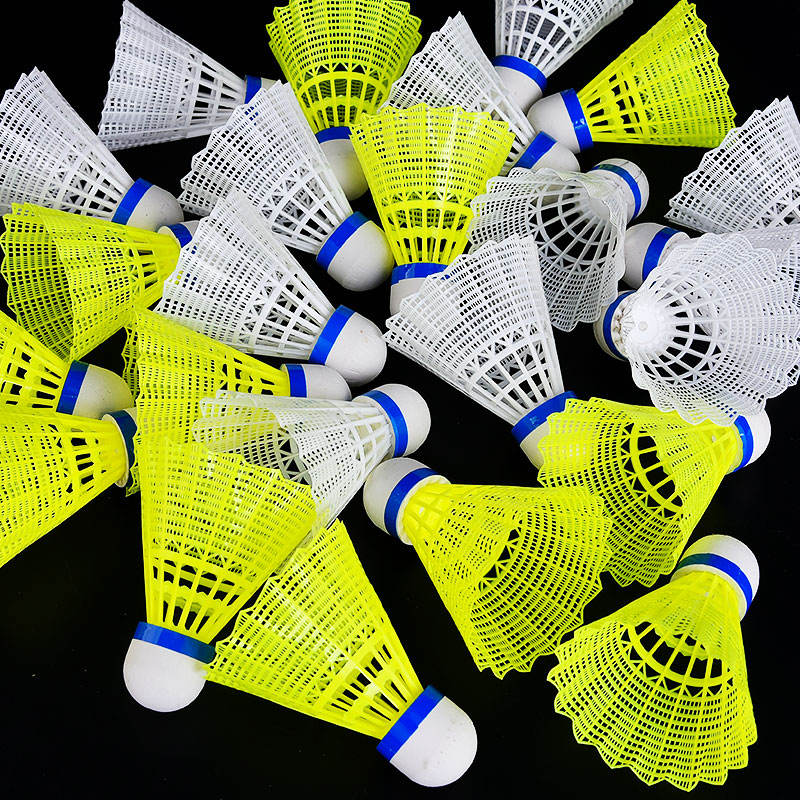 Durable nylon plastic badminton shuttlecocks 12 pieces W-2000
