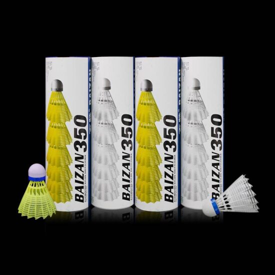 B-350 factory direct nylon badminton shuttlecocks with goose hair tips – 6 pcs