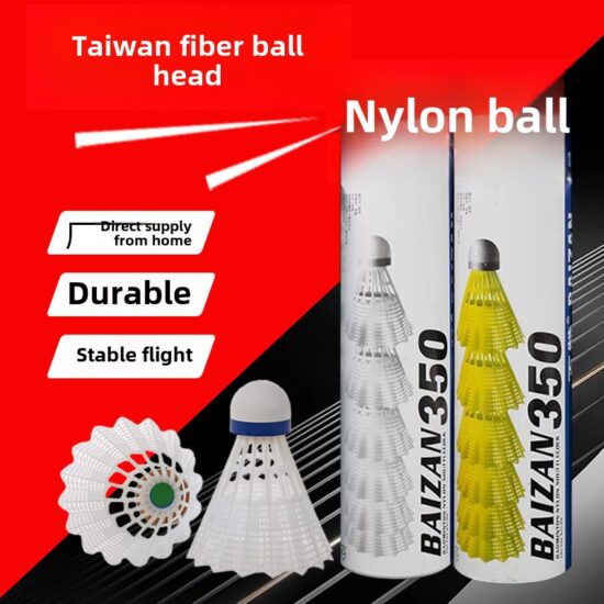 B-350 factory direct nylon badminton shuttlecocks with goose hair tips – 6 pcs