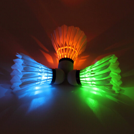 LED light-up nylon badminton shuttlecocks for night training and fun games