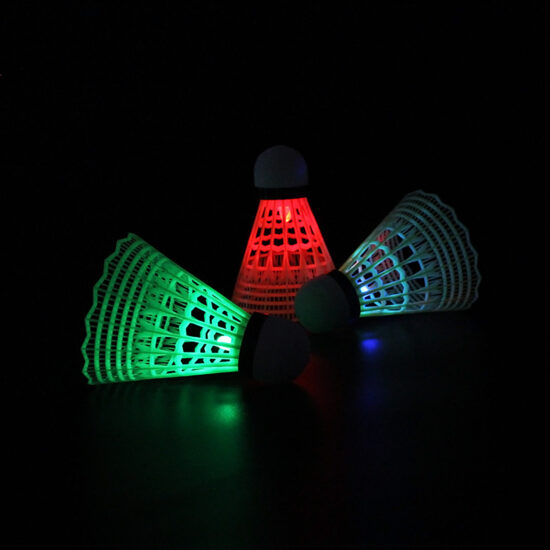 LED light-up nylon badminton shuttlecocks for night training and fun games