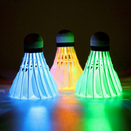 LED light-up nylon badminton shuttlecocks for night training and fun games
