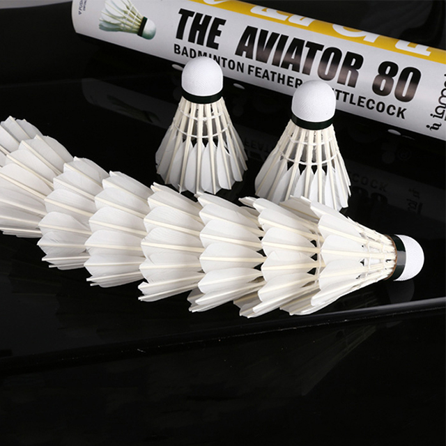 Goose feather badminton shuttlecock baton style at factory price