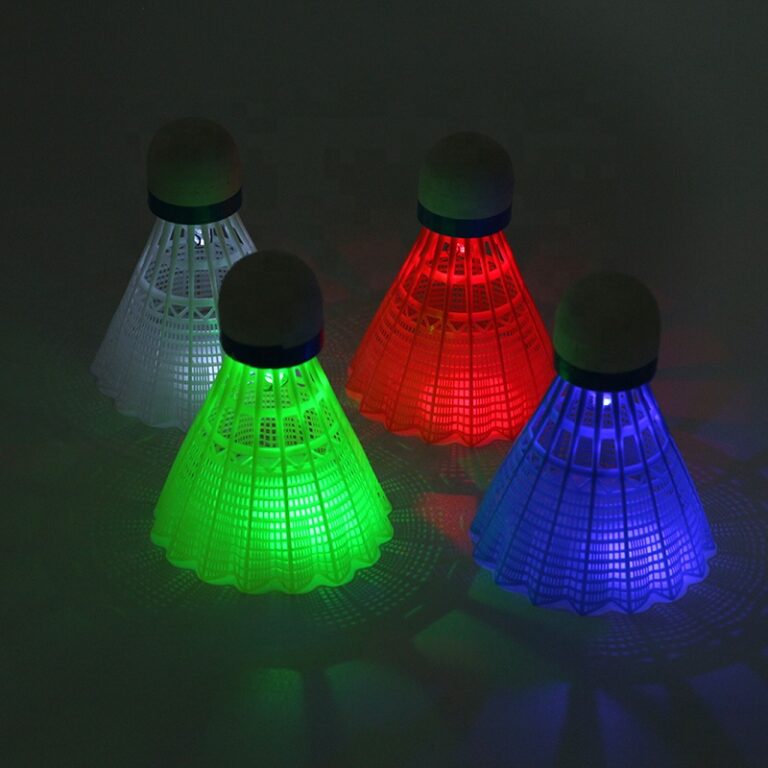 Glowing LED badminton shuttlecock with colorful light for night games