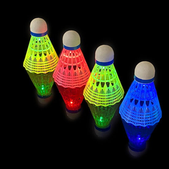 LED Glowing Nylon Shuttlecocks for Night Badminton – Windproof & Durable Desig
