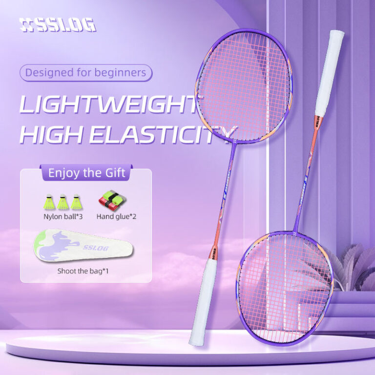 Lavender Lightweight Aluminum Badminton Racket for Women