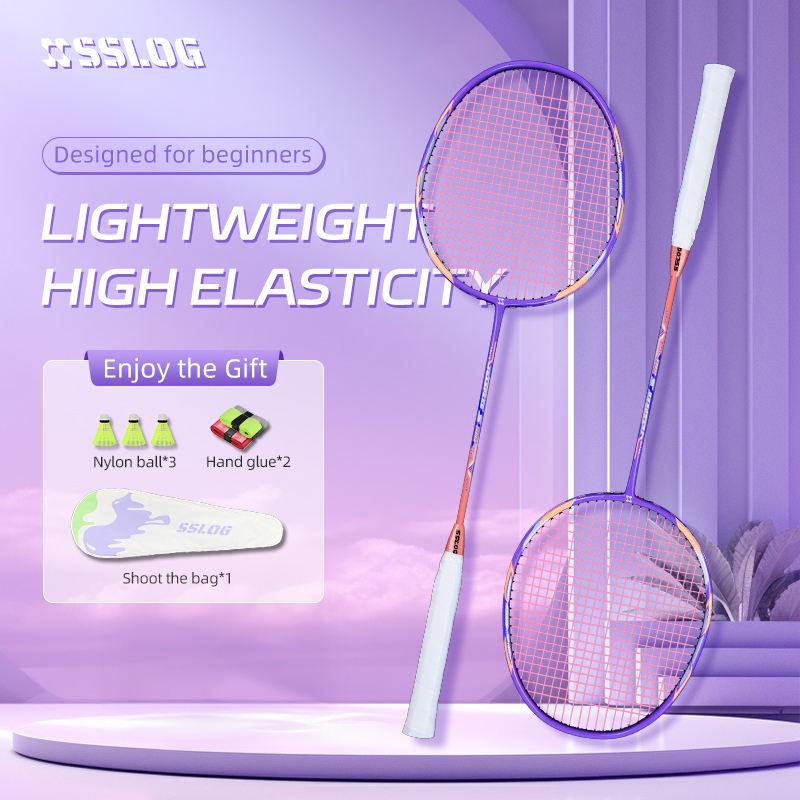 Lavender Lightweight Aluminum Badminton Racket for Women