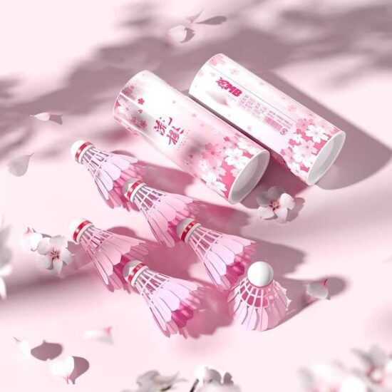 Macaron Pink and Blue Badminton Shuttlecocks – Durable Sakura Style 6-Pack