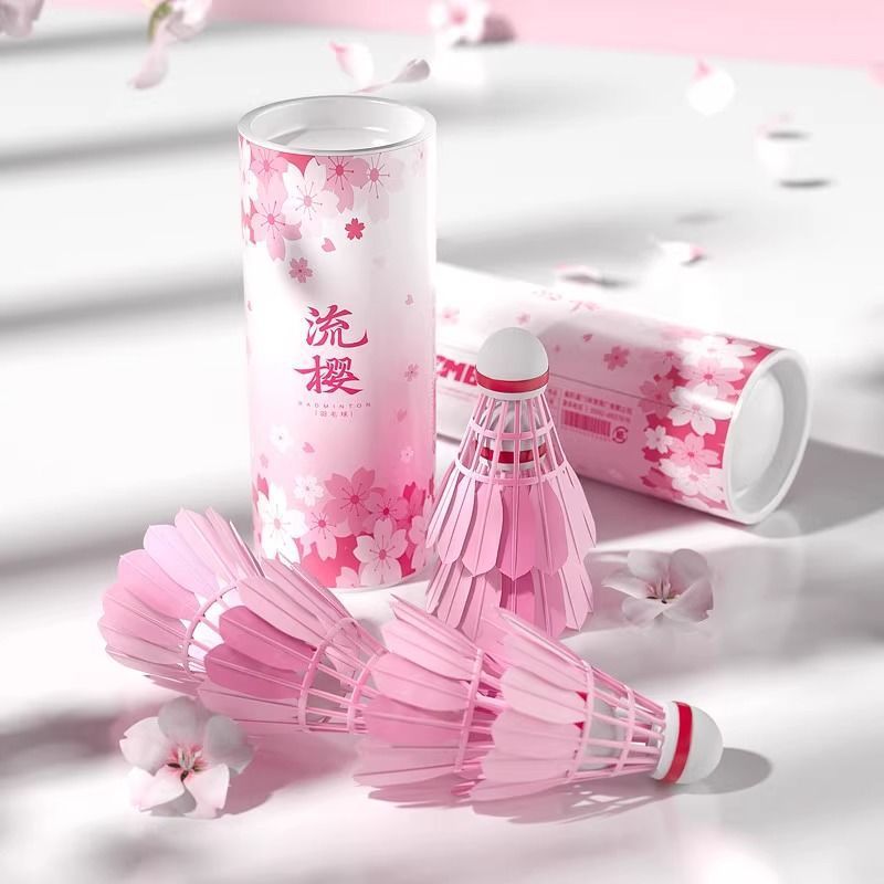 Macaron Pink and Blue Badminton Shuttlecocks – Durable Sakura Style 6-Pack