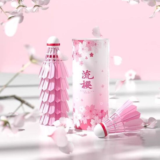 Macaron Pink and Blue Badminton Shuttlecocks – Durable Sakura Style 6-Pack