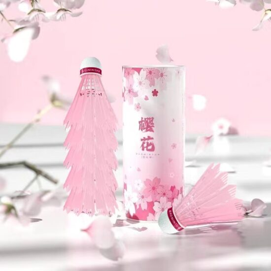 Macaron Pink and Blue Badminton Shuttlecocks – Durable Sakura Style 6-Pack