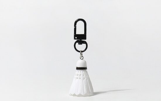 Mini resin badminton shuttlecock keychain for bags and gifts