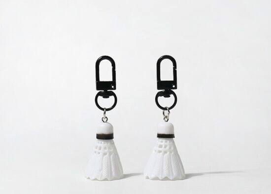 Mini resin badminton shuttlecock keychain for bags and gifts