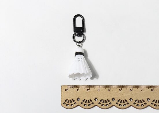 Mini resin badminton shuttlecock keychain for bags and gifts
