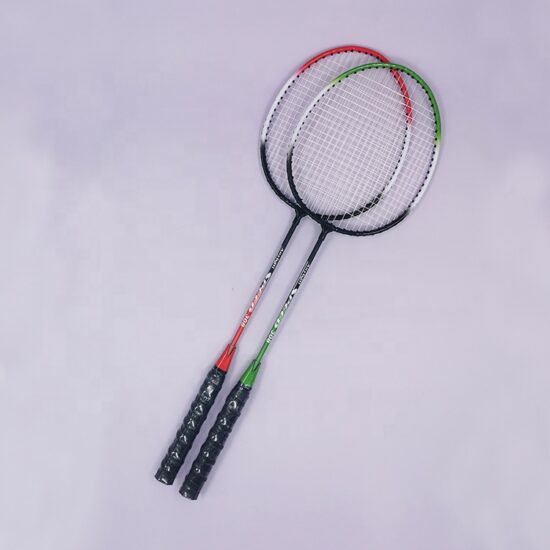 Model 308 steel badminton racket with PVC bag