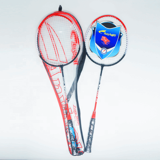 Model 308 steel badminton racket with PVC bag