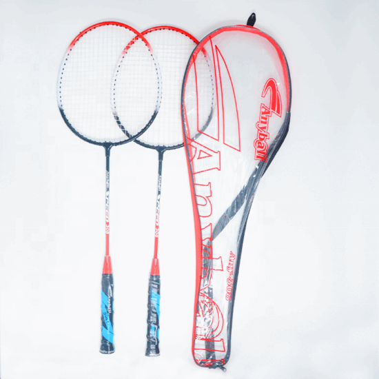 Model 308 steel badminton racket with PVC bag