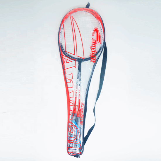Model 308 steel badminton racket with PVC bag