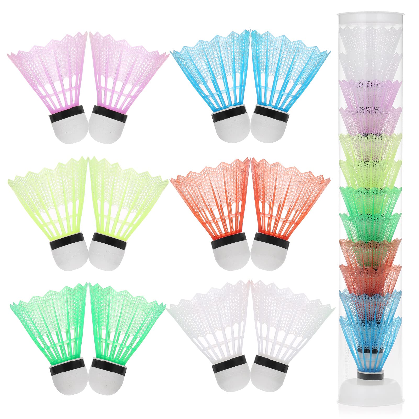 Model 670 durable nylon badminton shuttlecocks, 6-pack for training